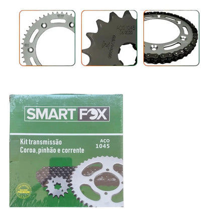 Kit Relação Smartfox sem Retentor Honda Bros 150 2003 em diante 428H 130L 50/17T