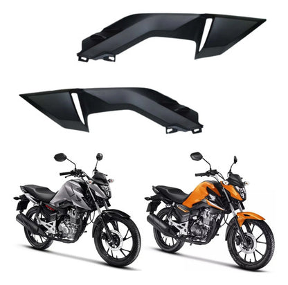 Par de Acabamentos da Tampa Inferior do Tanque Paramotos Honda Cg 160 Fan 2025 em diante Preto