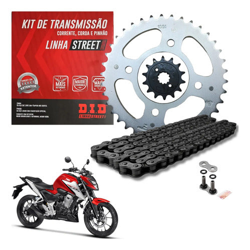 Kit Relação DID Street com Retentor Honda Cb 300f Twister 2023 em diante 520V 110L 38/14T