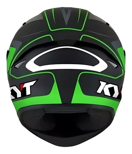 Capacete KYT TT-Course Overtech Preto Verde Brilhante Tamanho 62/XL
