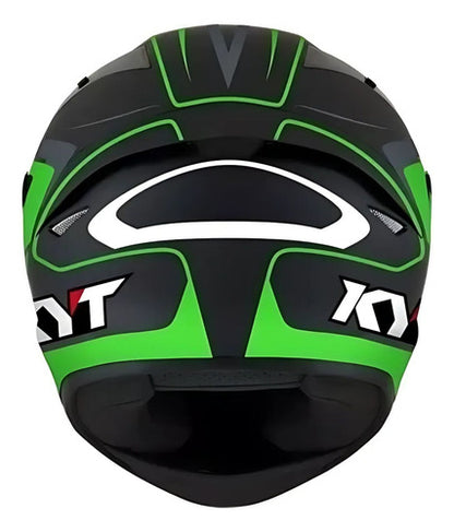 Capacete KYT TT-Course Overtech Preto Verde Brilhante Tamanho 62/XL