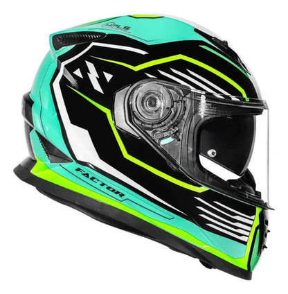 Capacete Norisk FF302 Soul II Factor com Óculos Solar Interno Preto Amarelo Brilhante