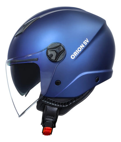 Capacete Aberto Norisk Orion SV Solid com Óculos Solar Interno Azul Fosco