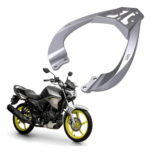 Suporte de Baú Bagageiro Scam Liga Leve Yamaha Factor 125 150 2016 a 2025 Prata