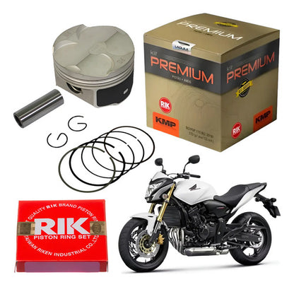Kit Pistão com Anéis KMP Premium Honda Cb 600f Hornet 2008 a 2014 0,25 mm