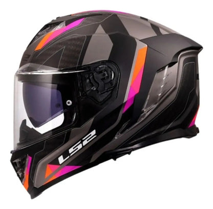 Capacete LS2 FF818 Storm III Sporty com Óculos Solar Interno Cinza Roxo Fosco