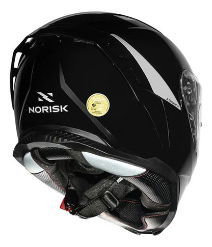 Capacete Norisk Strada II Solid com Óculos Solar Interno Preto Brilhante