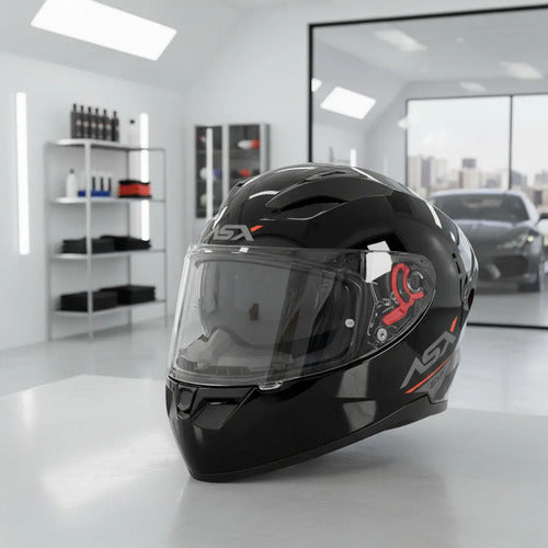 Capacete ASX City SV Solid com Óculos Solar Interno Preto Grafite Brilhante Tamanho 54/XS