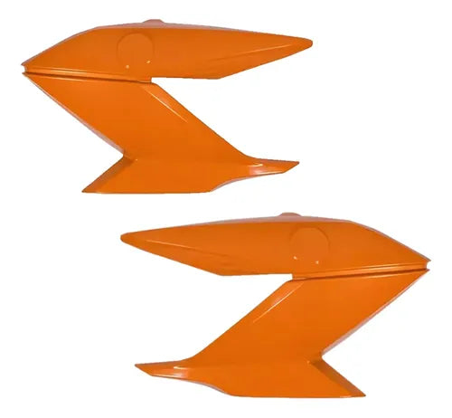 Par de Guias de Ar Abas do Tanque Paramotos Yamaha Fazer 150 2014 a 2015 Laranja Metálico