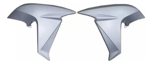 Par de Aletas Abas do Tanque Paramotos Honda Xre 300 2016 a 2018 Prata Fosco