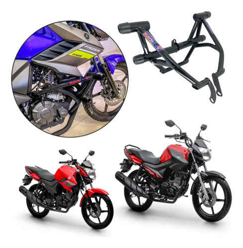 Protetor de Motor Stunt Race Street Cage Yamaha Factor 125 Fazer Factor 150 Preto Brilhante