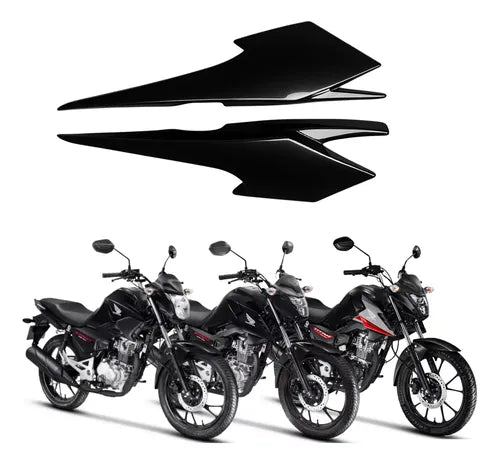 Par de Rabetas Laterais Paramotos Honda Cg 160 Titan Fan Start 2025 em diante Preto Liso