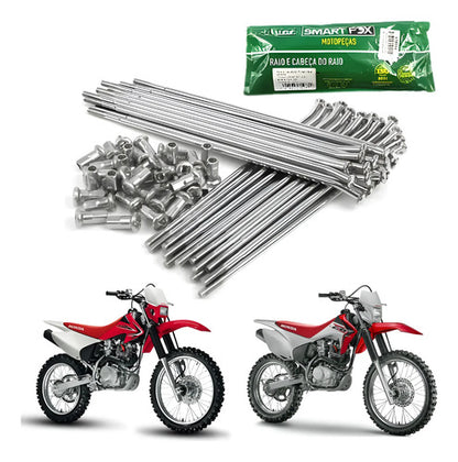 Jogo de Raios Traseiro Smartfox Honda Crf 230f 2007 em diante 3,5 mm Cromado