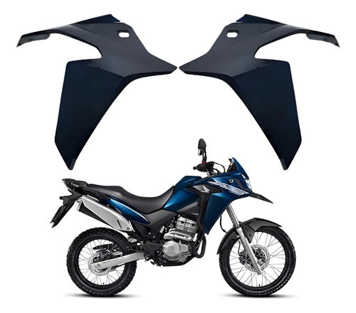 Par de Aletas Abas do Tanque Paramotos Honda Xre 300 2019 em diante Azul