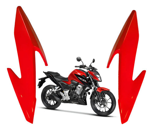 Bananinha Par de Carenagens Laterais do Farol Paramotos Honda Cb 300f Twister 2023 a 2025 Vermelho