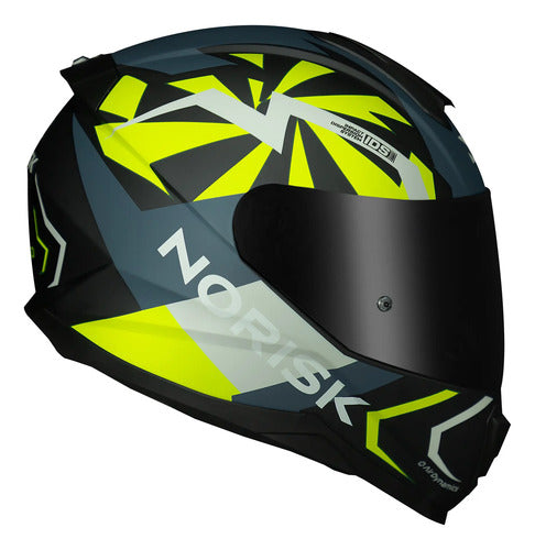 Capacete Norisk Razor Godspeed Azul Verde Fosco