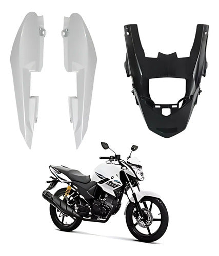 Rabeta Lateral Completa Paramotos Yamaha Fazer 150 2014 a 2019 Branco