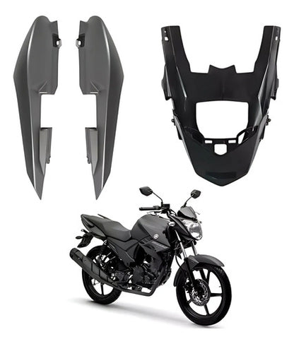 Rabeta Lateral Completa Paramotos Yamaha Fazer 150 2020 a 2021 Cinza Fosco
