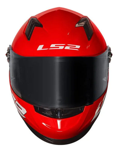 Capacete LS2 FF358 Classic S Solid com Spoiler Vermelho Brilhante