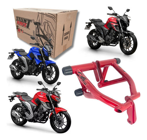 Protetor de Motor Stunt Race Cage Yamaha Fazer Fz25 250 2018 em diante Vermelho Metálico