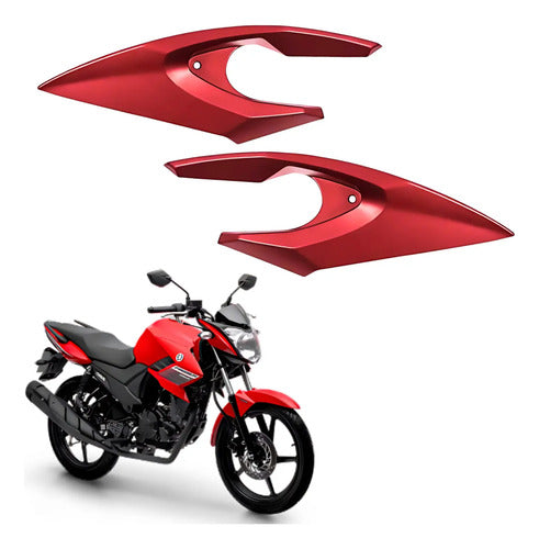 Bananinha Par de Carenagens Laterais do Farol Paramotos Yamaha Fazer 150 2024 Vermelho Metálico