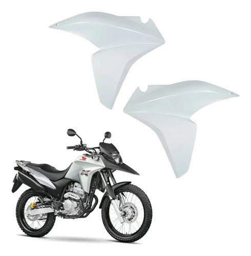 Par de Aletas Abas do Tanque Paramotos Honda Xre 300 2013 a 2015 Branco Andes