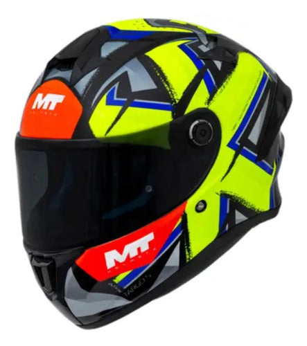 Capacete MT Helmets Targo S Rafael Paschoalin Verde Limão Brilhante Tamanho 58/M