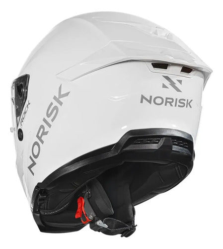 Capacete Norisk Rock Solid com Óculos Solar Interno e 2 Viseiras Branco Brilhante