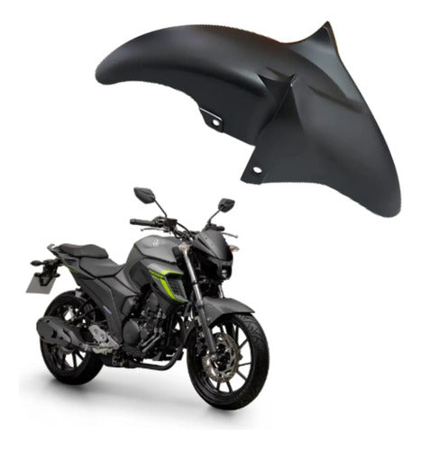 Paralama Dianteiro Paramotos Yamaha Fazer Fz25 250 2018 a 2025 Preto Fosco