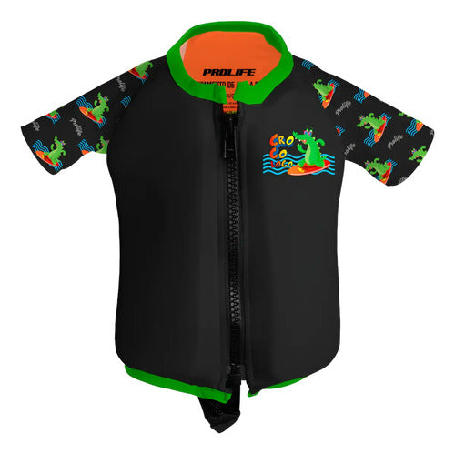 Colete Salva Vidas Infantil Camisa Praia Flutuadora Prolife Crocoloco