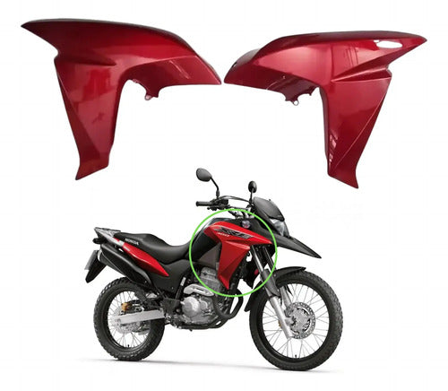 Par de Aletas Abas do Tanque Paramotos Honda Xre 300 2016 a 2018 Vermelho