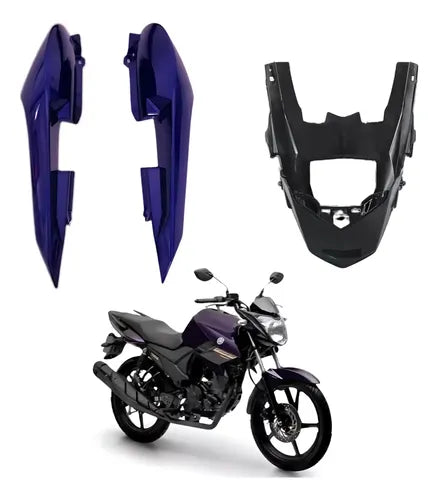 Rabeta Lateral Completa Paramotos Yamaha Fazer 150 2024 a 2025 Roxo Metálico