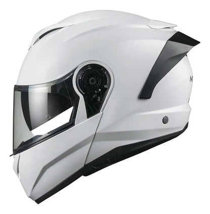 Capacete Escamoteável Norisk Force II Solid com Óculos Solar Interno Branco Brilhante Tamanho 58/M