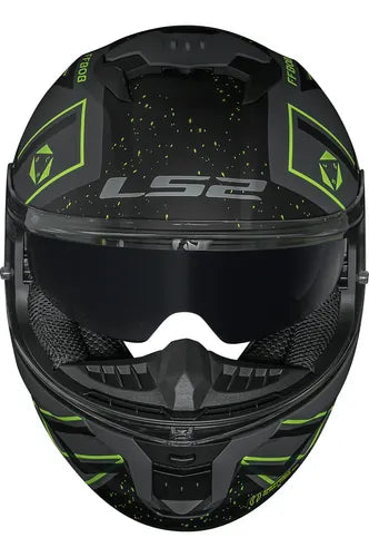 Capacete LS2 FF808 Stream II Maze com Óculos Solar Interno Cinza Preto