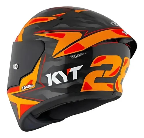 Capacete KYT TT-Course Antonelli 2022 Laranja Preto Fosco