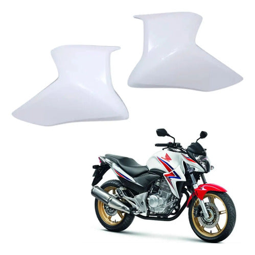 Par de Guias de Ar Abas do Tanque Paramotos Honda Cb 300r 2013 em diante Branco