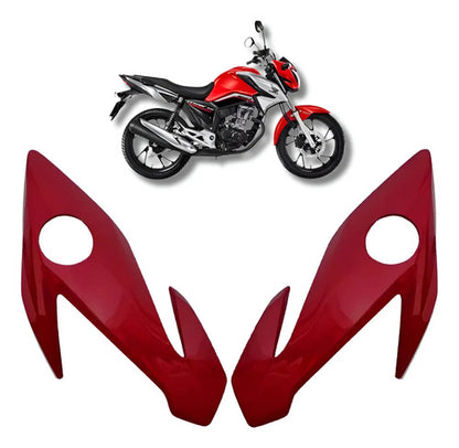 Par de Carenagens Laterais do Farol Paramotos Honda Cg 160 Titan Fan 2022 a 2024 Vermelho Marrakesh