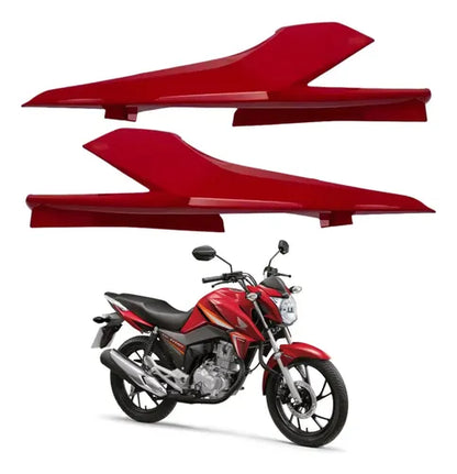 Par de Rabetas Laterais Paramotos Honda Cg 160 Titan 2022 a 2024 Vermelho Maceió