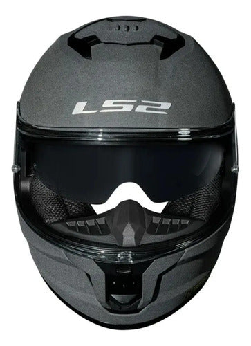 Capacete LS2 FF808 Stream II Solid com Óculos Solar Interno Cinza Brilhante Tamanho 58/M