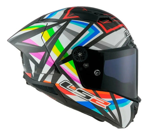 Capacete LS2 FF805 Thunder C GP Flash Black com Spoiler Preto Cinza Azul