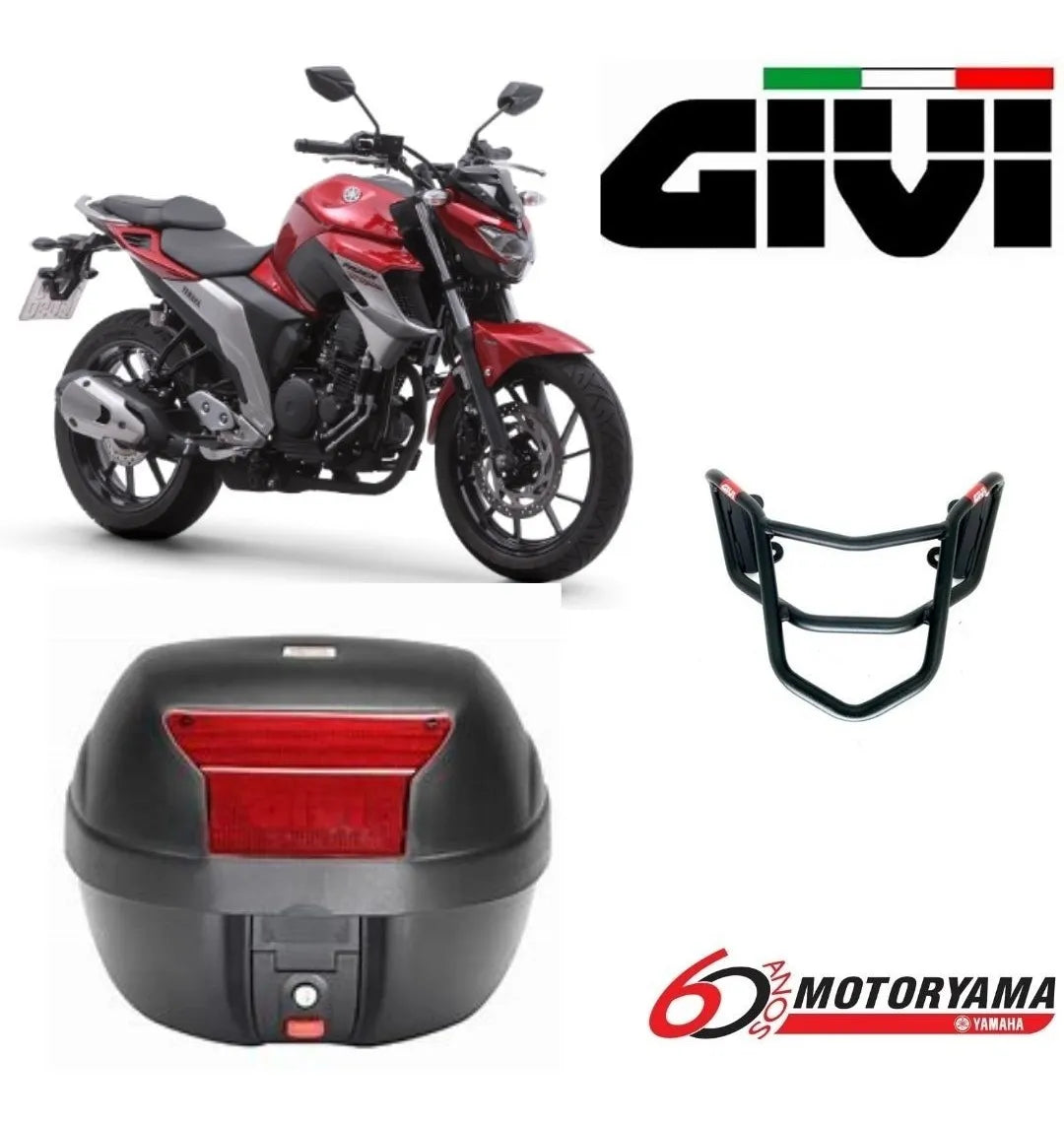 Baú Givi E29+bagageiro Sr2137 Fazer 250 Fz25 2018 a 2020