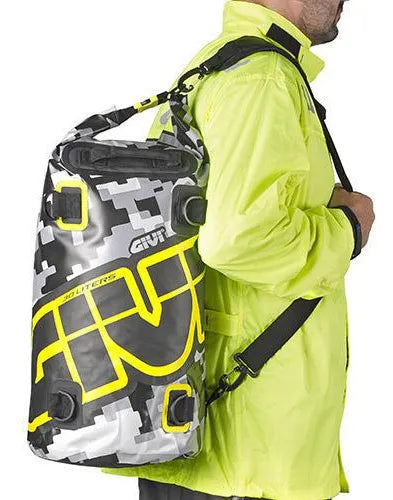 Bolsa Moto Impermeavel 30lt Cinza E Amarelo Ea114cm Givi