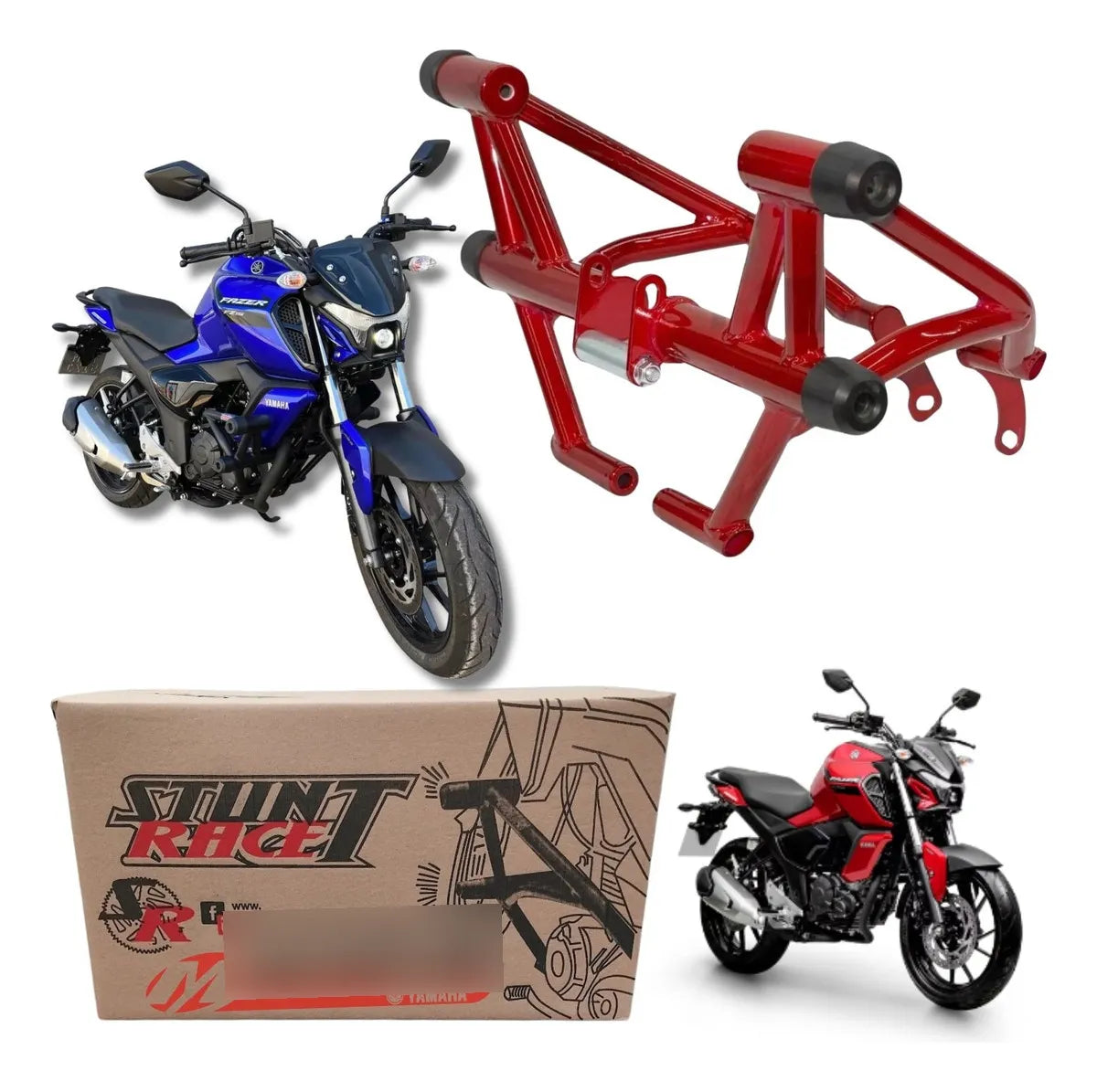 Protetor Motor Stunt Race Nova Fazer 150 Fz15 Fz 15 Vermelho