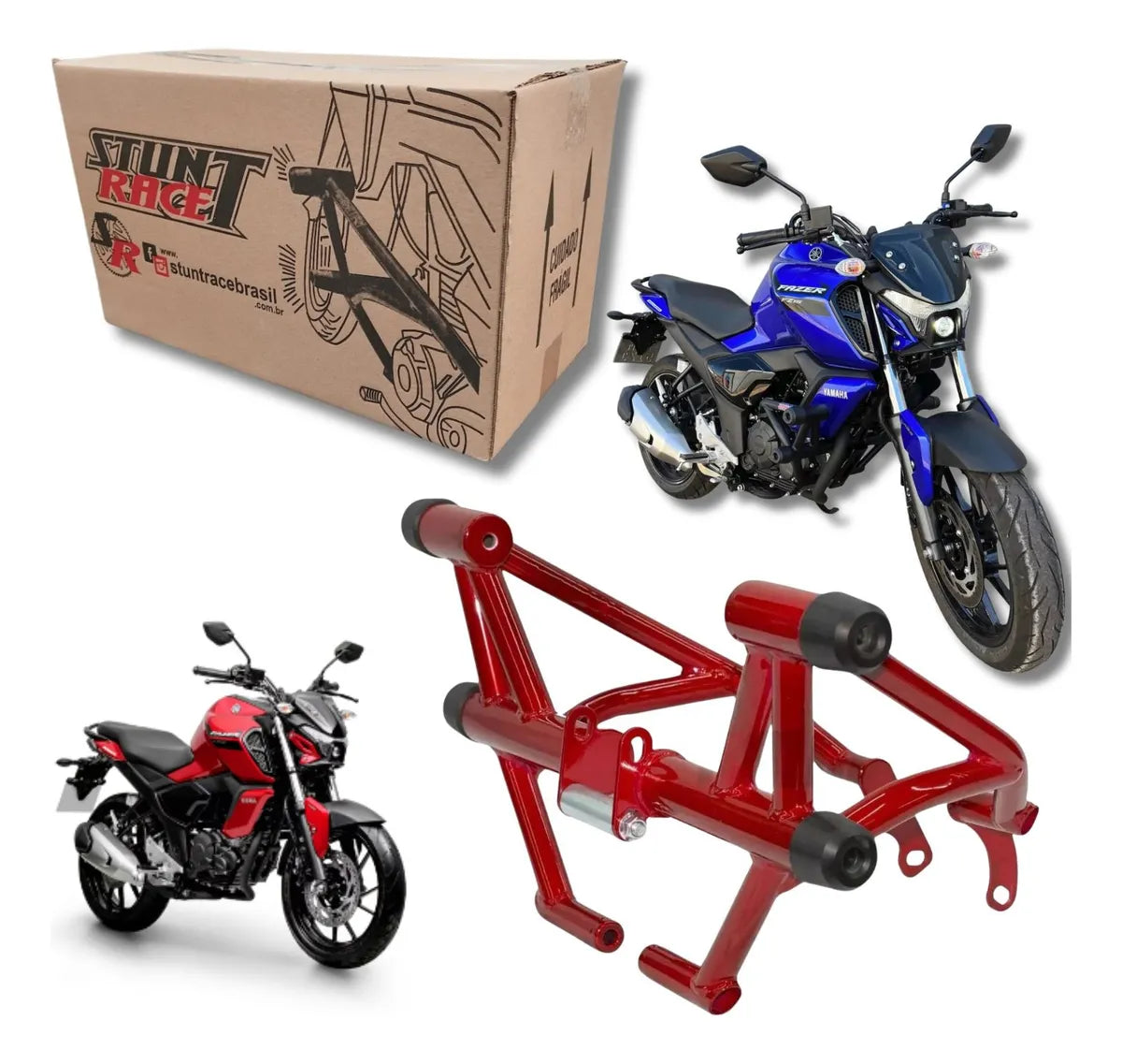 Protetor Motor Stunt Race Nova Fazer 150 Fz15 Fz 15 Vermelho