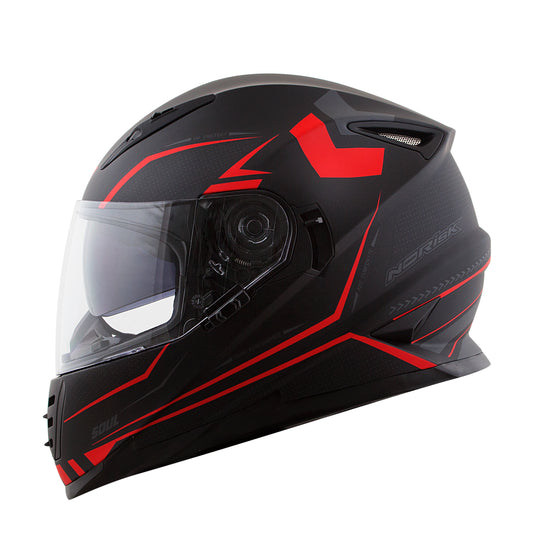 Capacete Norisk Soul Target Preto Vermelho