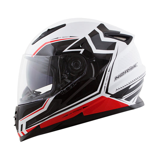 Capacete Norisk Soul Target Preto Branco Vermelho