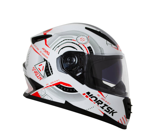 Capacete Norisk Soul Screen Branco Preto Vermelho