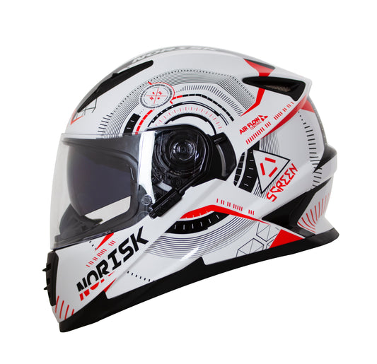 Capacete Norisk Soul Screen Branco Preto Vermelho