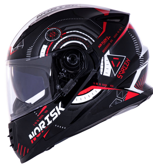 Capacete Norisk Soul Screen Preto Vermelho Branco