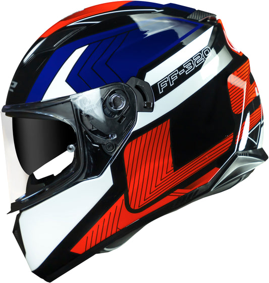 Capacete Ls2 Ff320 Stream Exo Branco Azul Vermelho